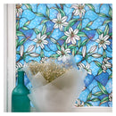 BDF 1CGB Floral Stained Glass Static Cling Window Film Non Adhesive Kitchen Home